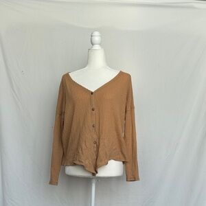 American Eagle Outfitters Brown Button-Down Shirt